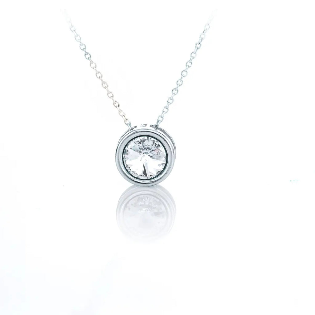 Нежно сребърнo колие с австрийски кристали Mini Rivolli Round