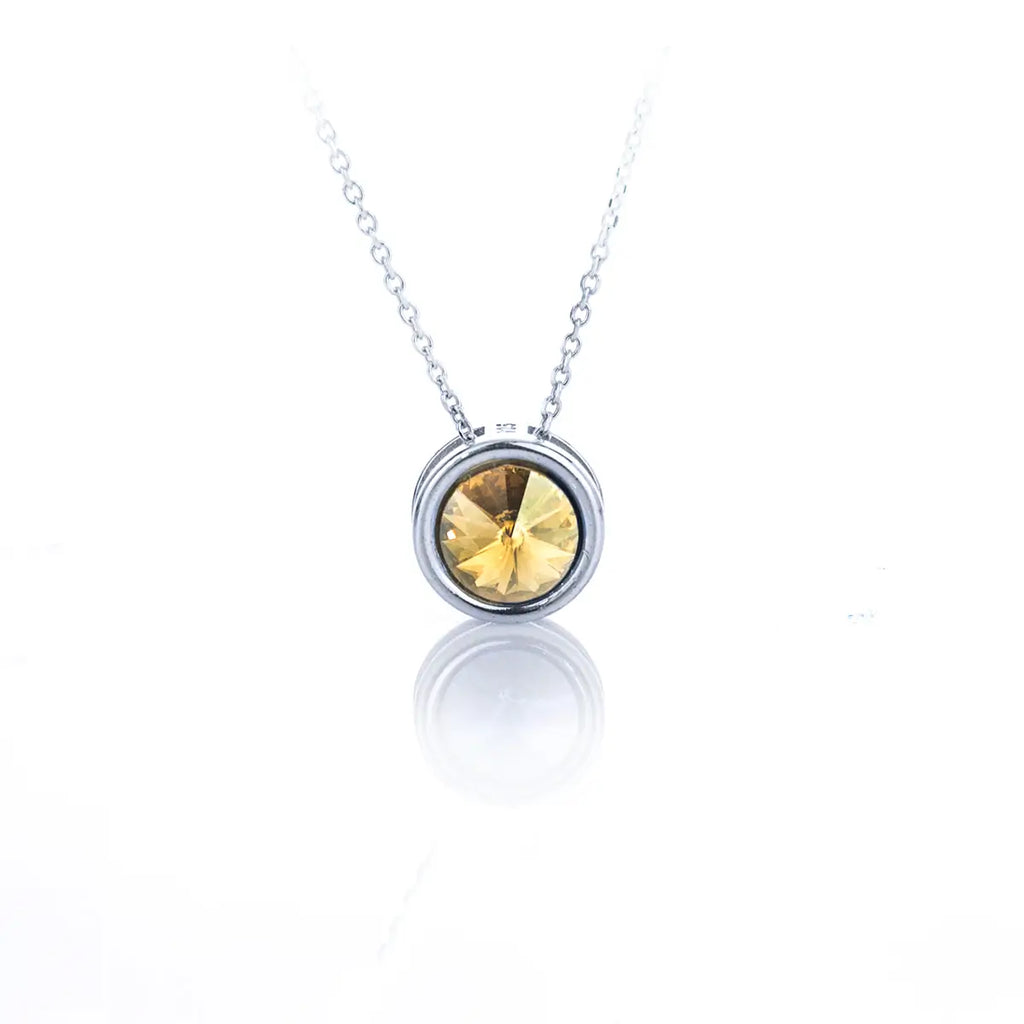 Нежно сребърнo колие с австрийски кристали Mini Rivolli Round