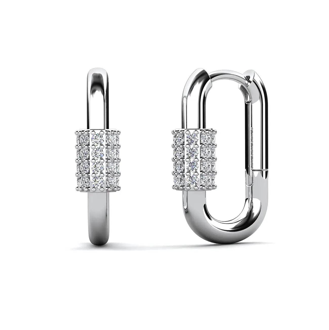 Обеци халки с кристали и 18K златно покритие  Модерен дизайн