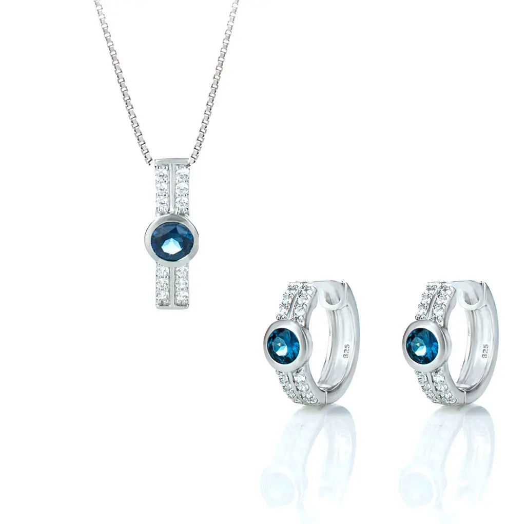 Обеци халки с Нано Лондон Топаз Сребро 925