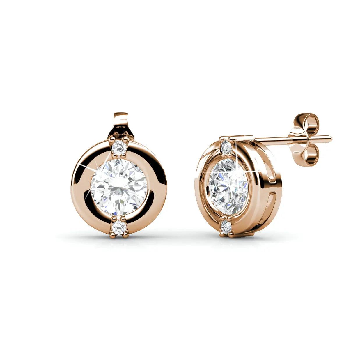 Обеци must have shine  скристали Сваровски и розово златно покритие