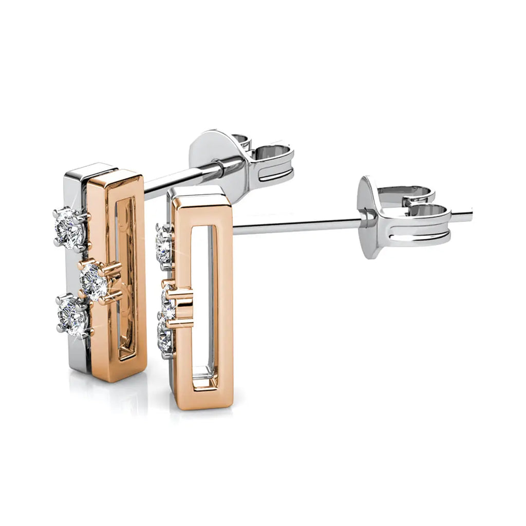 Обеци на винт Duo Color с австрийски кристали