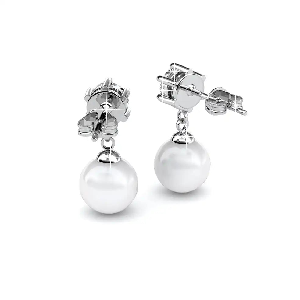 Обеци Pearl Drop с перли и сияен акцент
