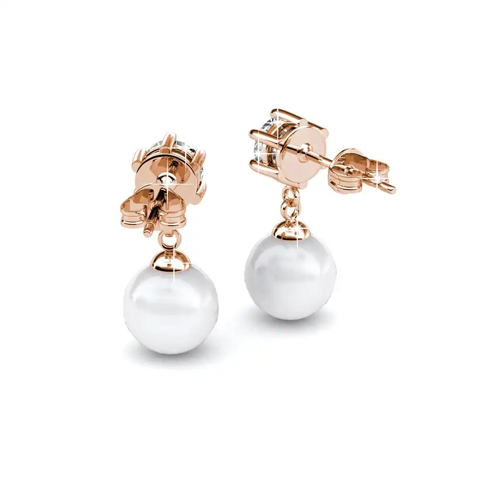 Обеци Pearl Drop с перли и сияен акцент