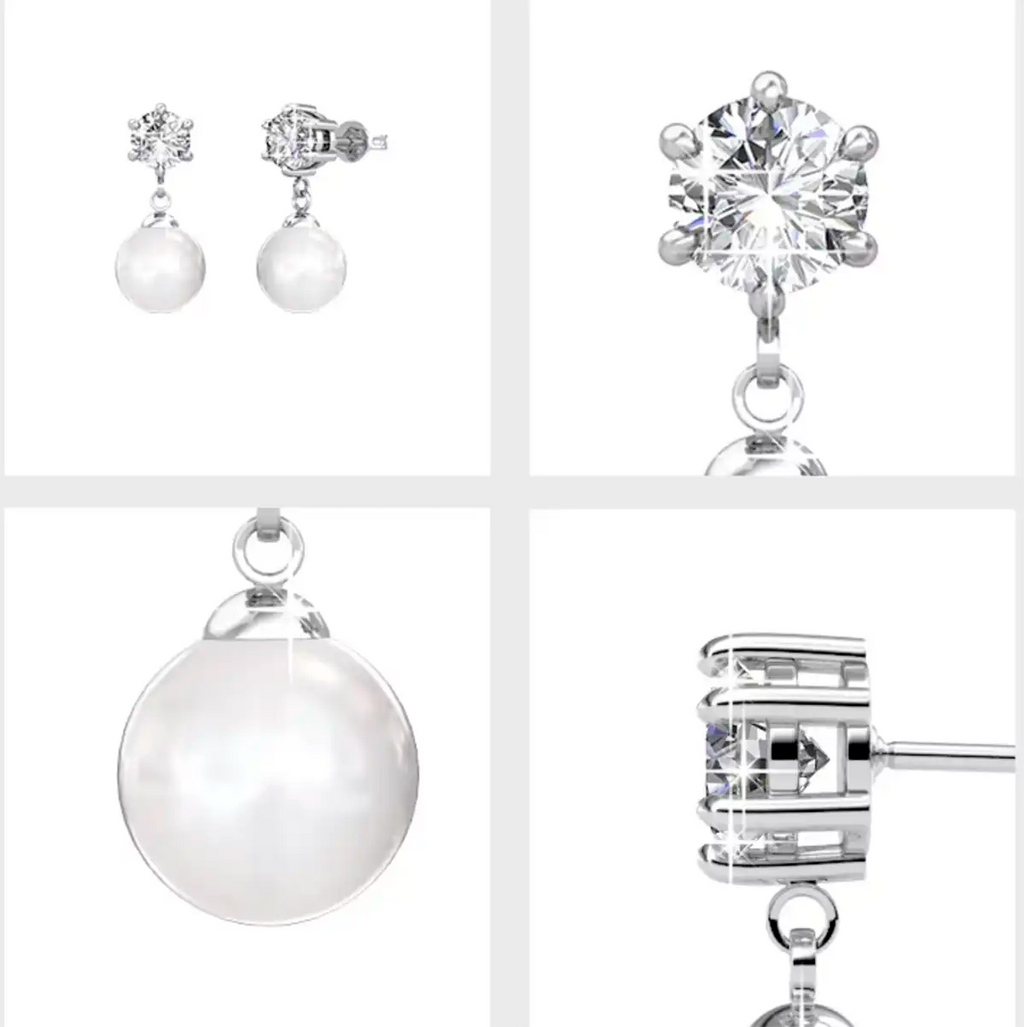 Обеци Pearl Drop с перли и сияен акцент