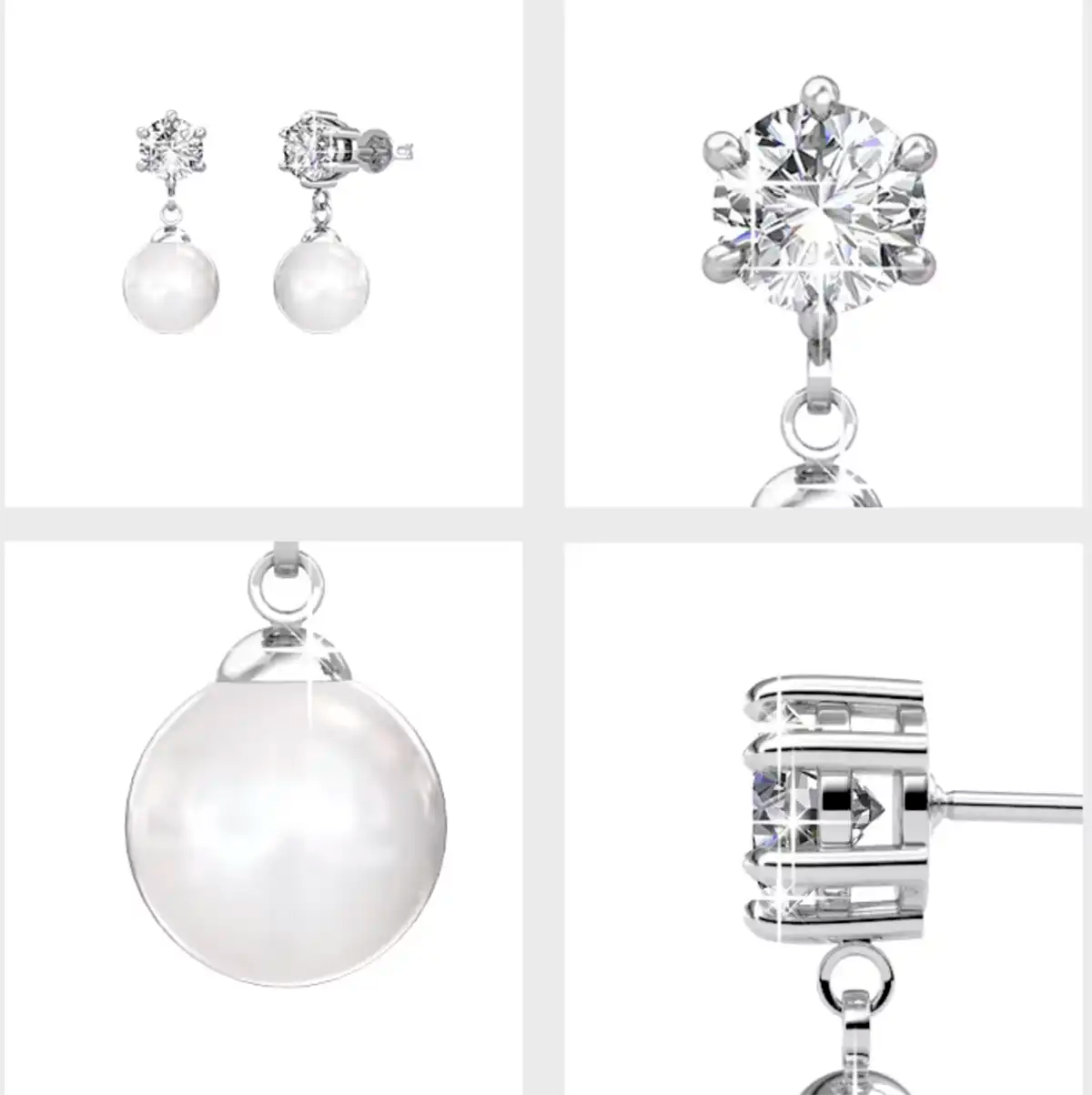 Обеци Pearl Drop с перли и сияен акцент