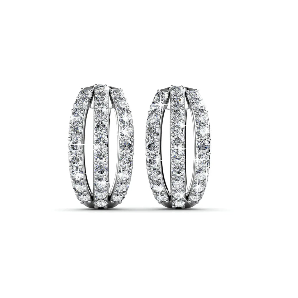 Обеци с австрийски кристали Еvereday Wear Glam 18K покритие Розово Злато