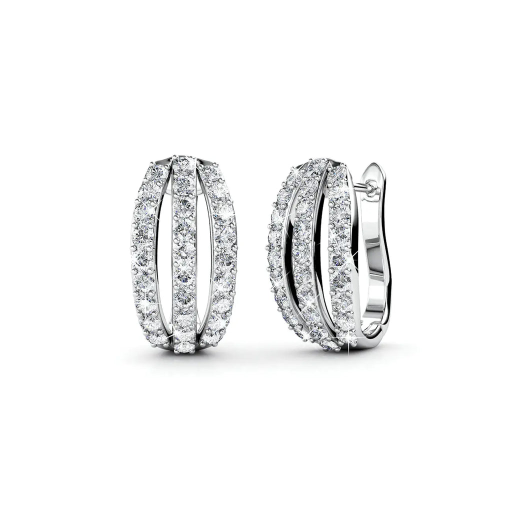 Обеци с австрийски кристали Еvereday Wear Glam 18K покритие Розово Злато