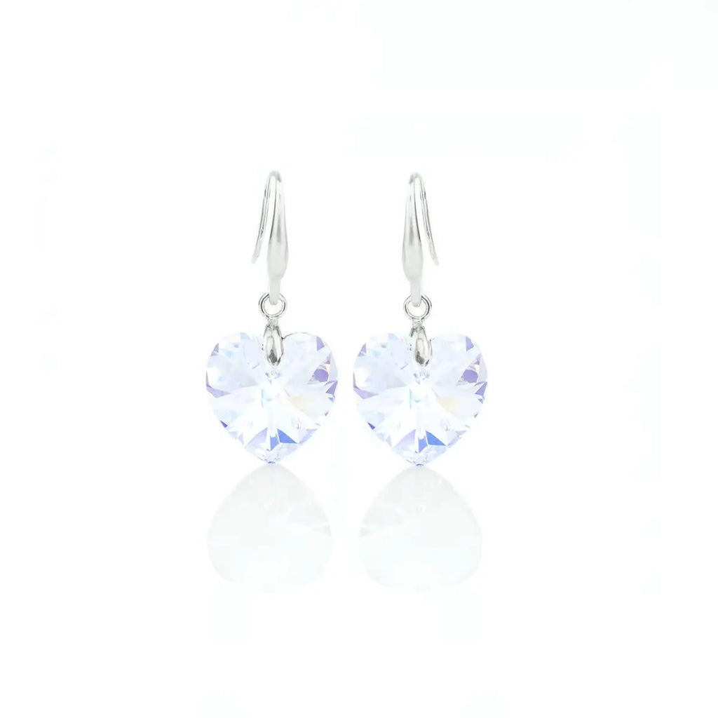 Oбици Сърца с австрийски кристали 14мм на кука