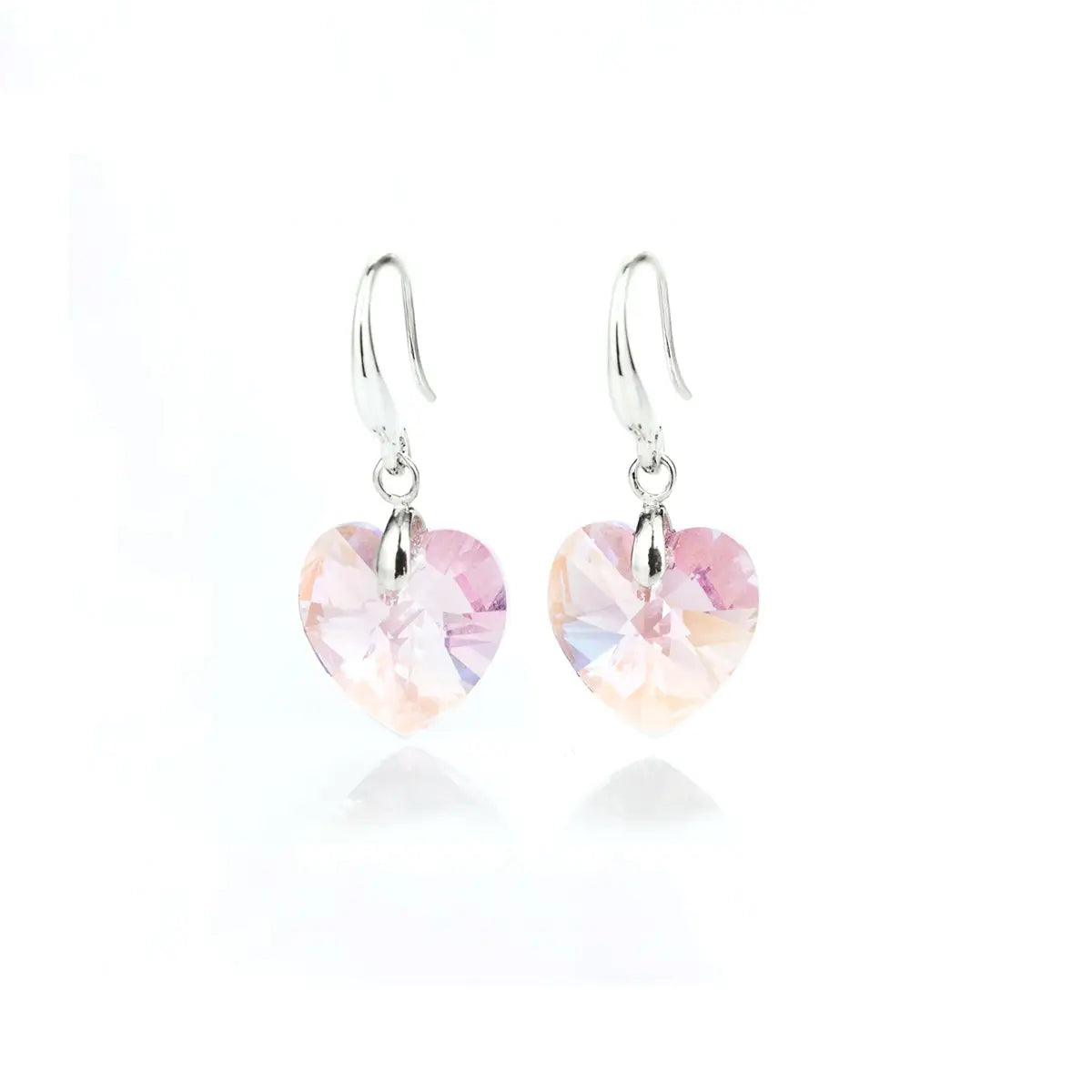 Oбици Сърца с австрийски кристали 14мм на кука