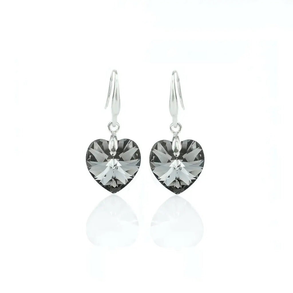 Oбици Сърца с австрийски кристали 14мм на кука