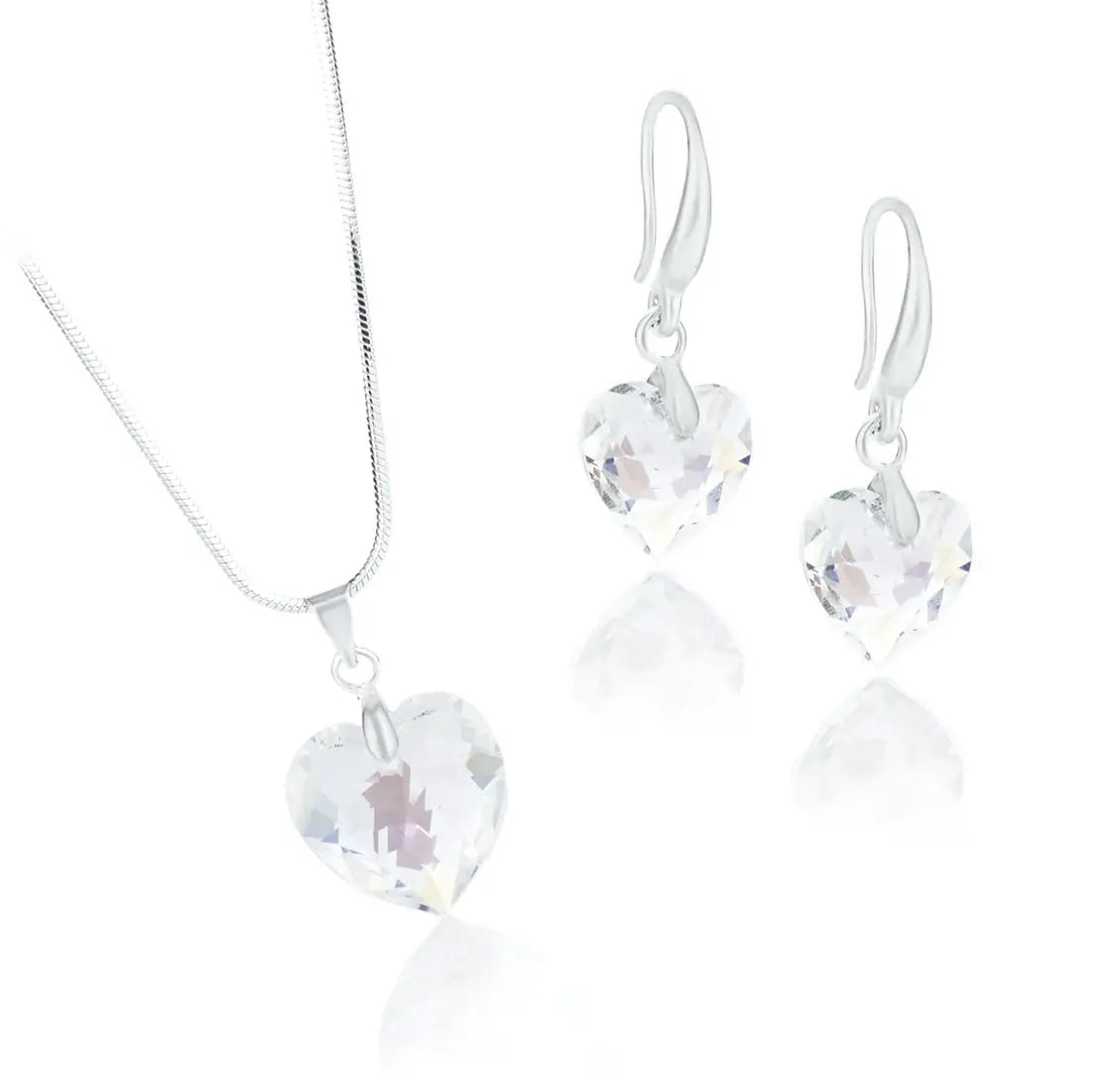 Колие с обици Crystal Heart Set- Преливащ блясък с премиум австрийски кристали