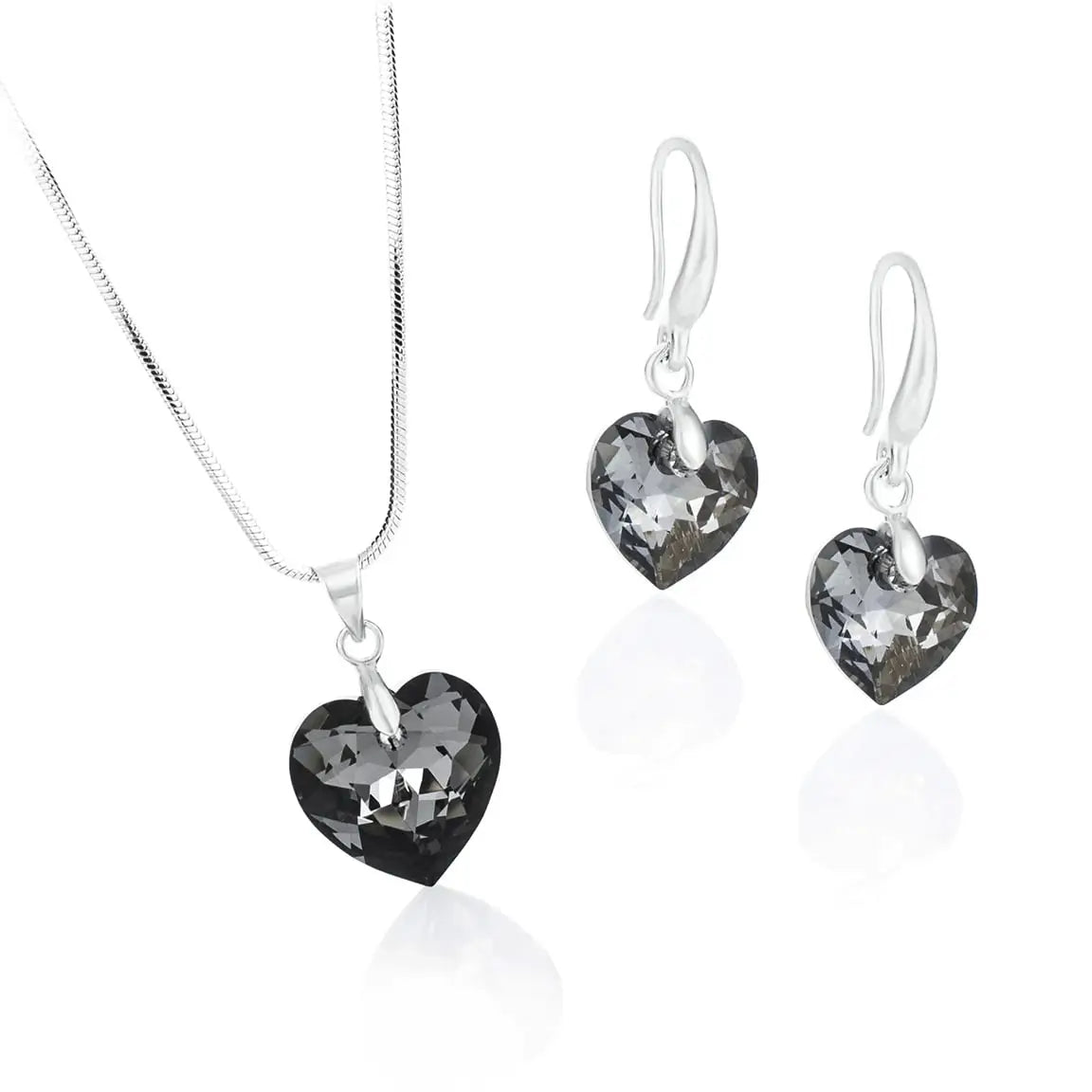 Колие с обици Crystal Heart Set- Преливащ блясък с премиум австрийски кристали