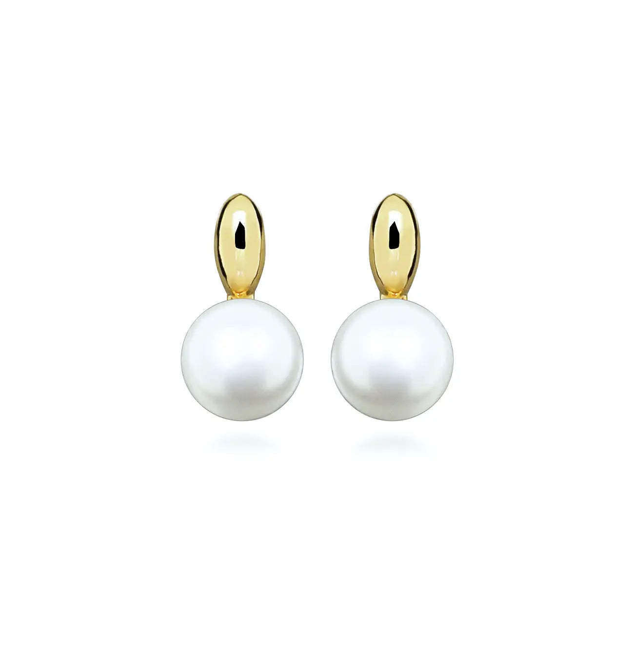 Позлатени сребърни обеци с речни перли, фина бижутерия за всеки ден