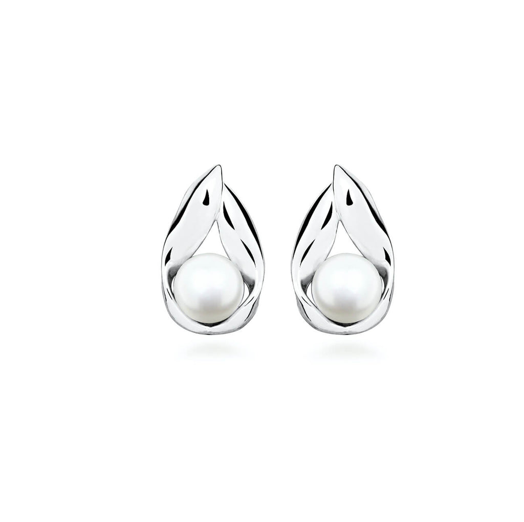 Позлатени сребърни обеци Golden Pearl Elegance с речни перли
