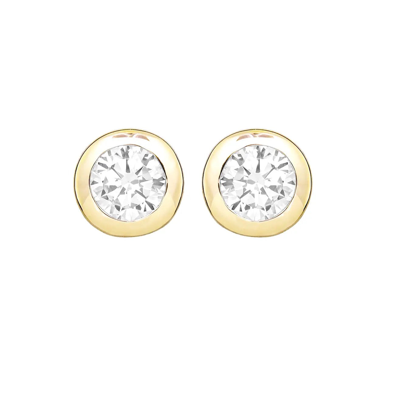 Позлатени сребърни обеци с циркови в кръгла форма класическа форма