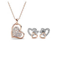 Колие с обеци Twho hearts Shine с кристали Сваровски