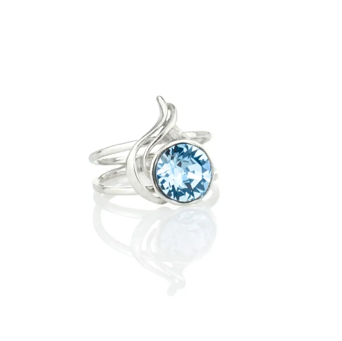 Сребърен пръстен  с фасетиран графитен кристал