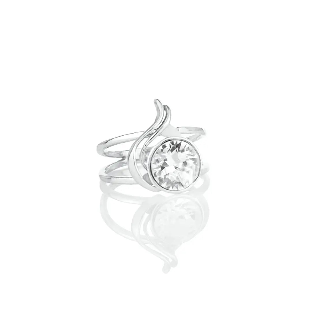 Сребърен пръстен  с фасетиран графитен кристал