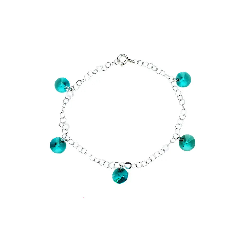 Сребърна гривна с малки кристали риволи