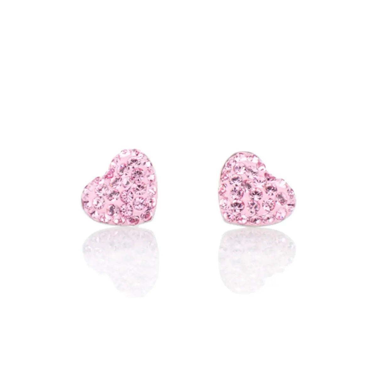 Сребърни обеци Crystal Hearts с инкрустирани австрийски кристали