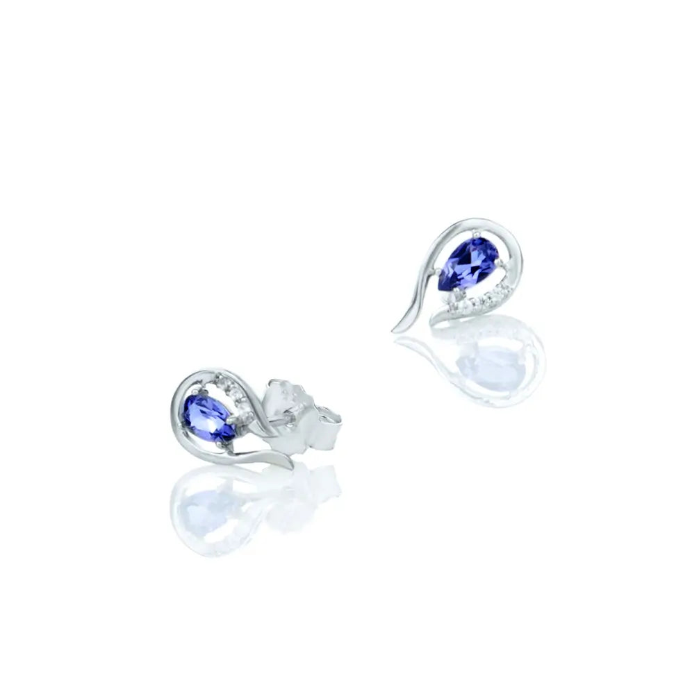 Сребърни обеци с Нано камъни Elegant Teardrop Glow