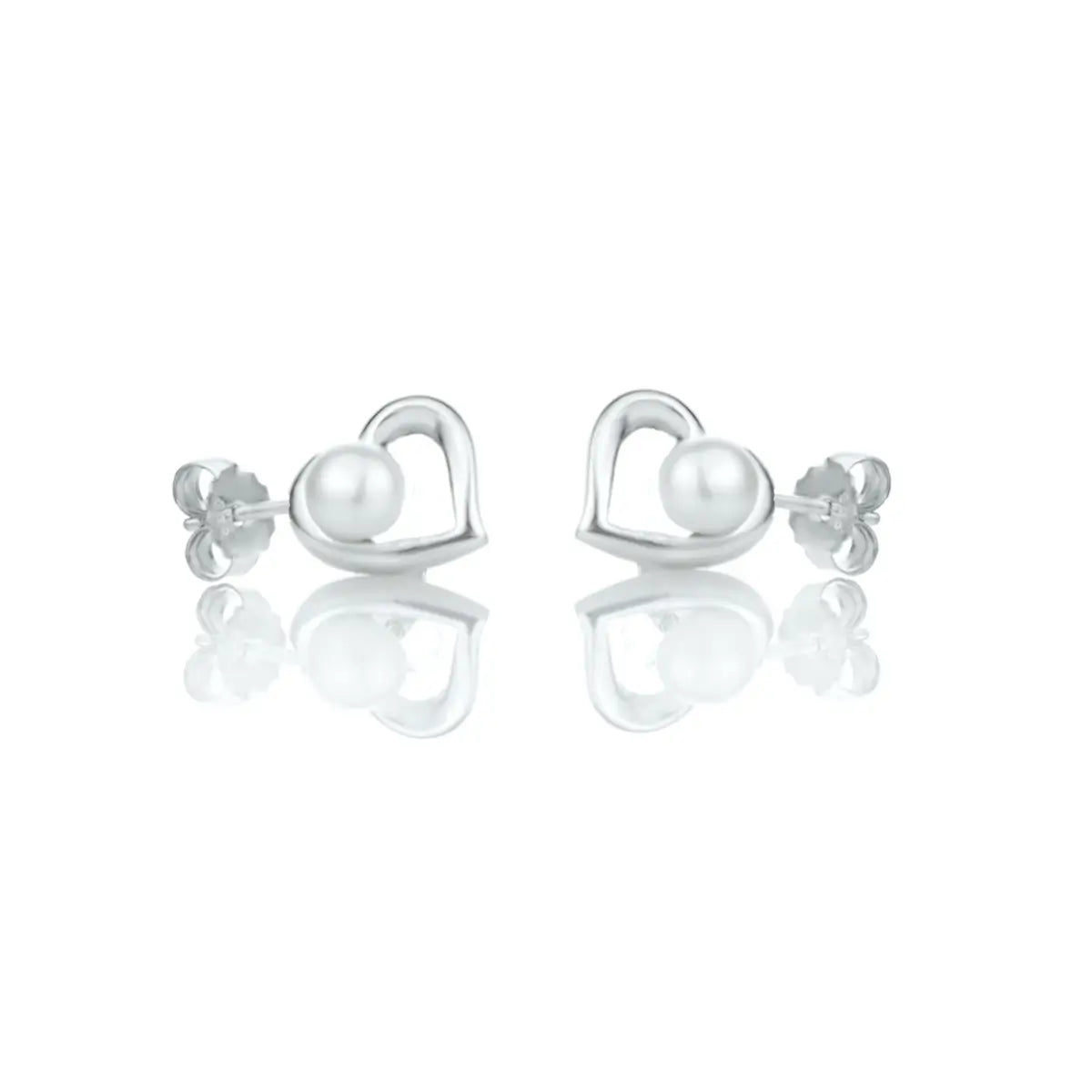 Сребърни oбеци Сърца с Речни перли Нежна елегантност