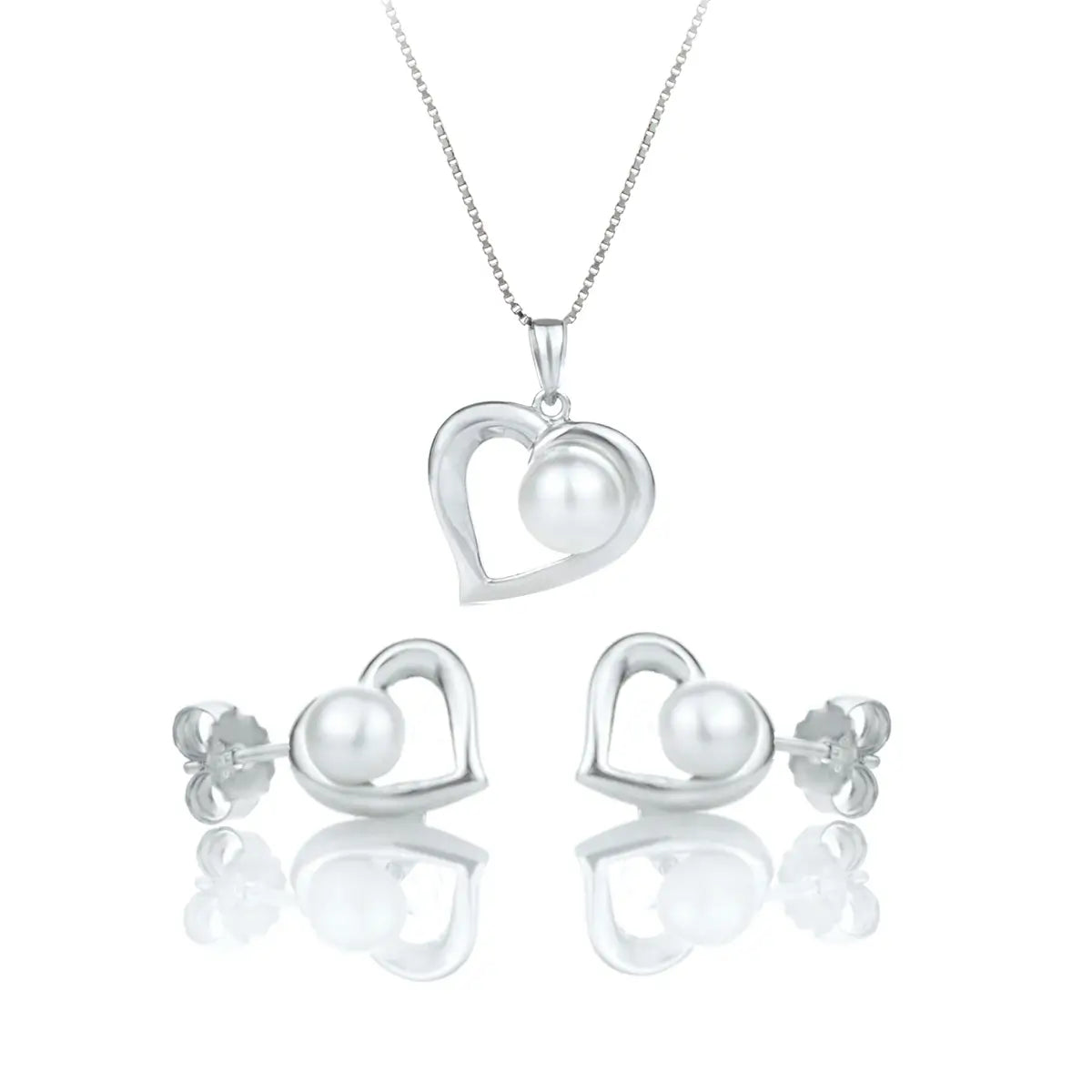 Сребърни oбеци Сърца с Речни перли Нежна елегантност