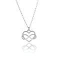 Сребърно колие безкрайност, преплетена в сърце. Подходящо бижу за подарък