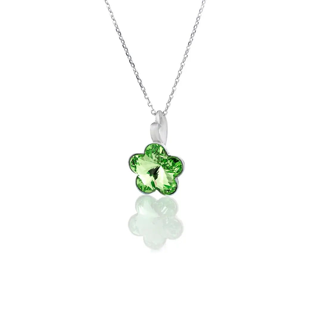 Сребърнo колие Цвете с лилав австрийски кристал