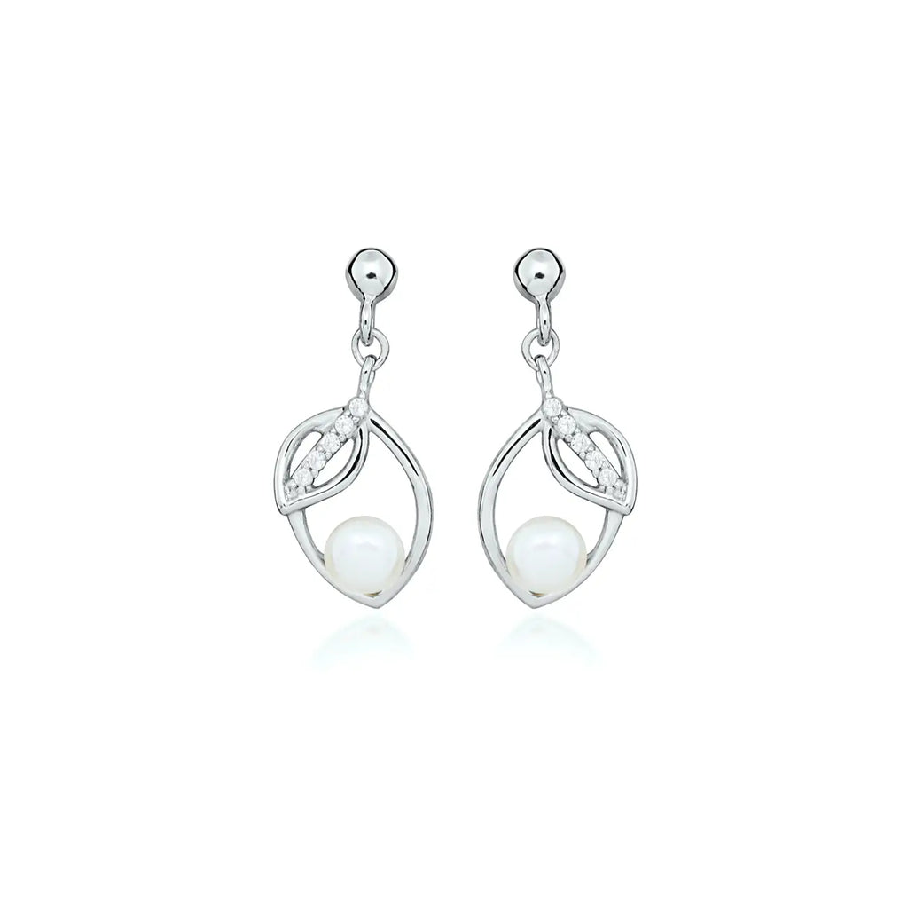Сребърно колие Leaf Pearl Harmony с естествена речна перла
