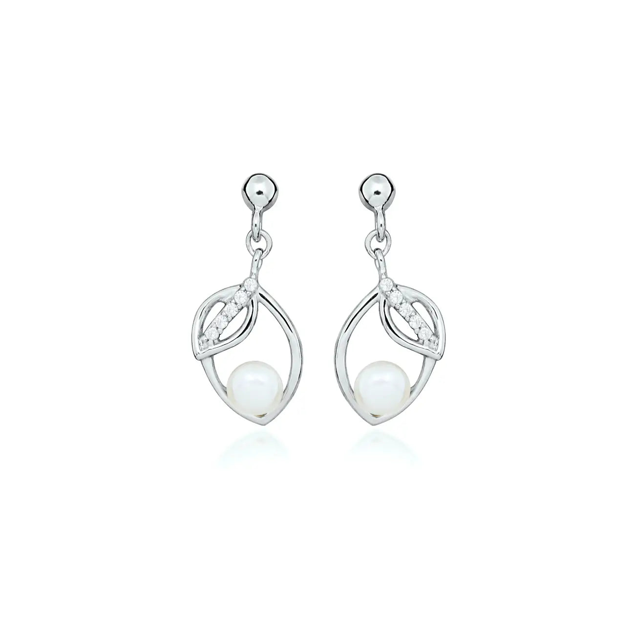 Сребърно колие Leaf Pearl Harmony с естествена речна перла