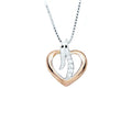 Сребърно колие с двуцветен дизайн с форма на сърце