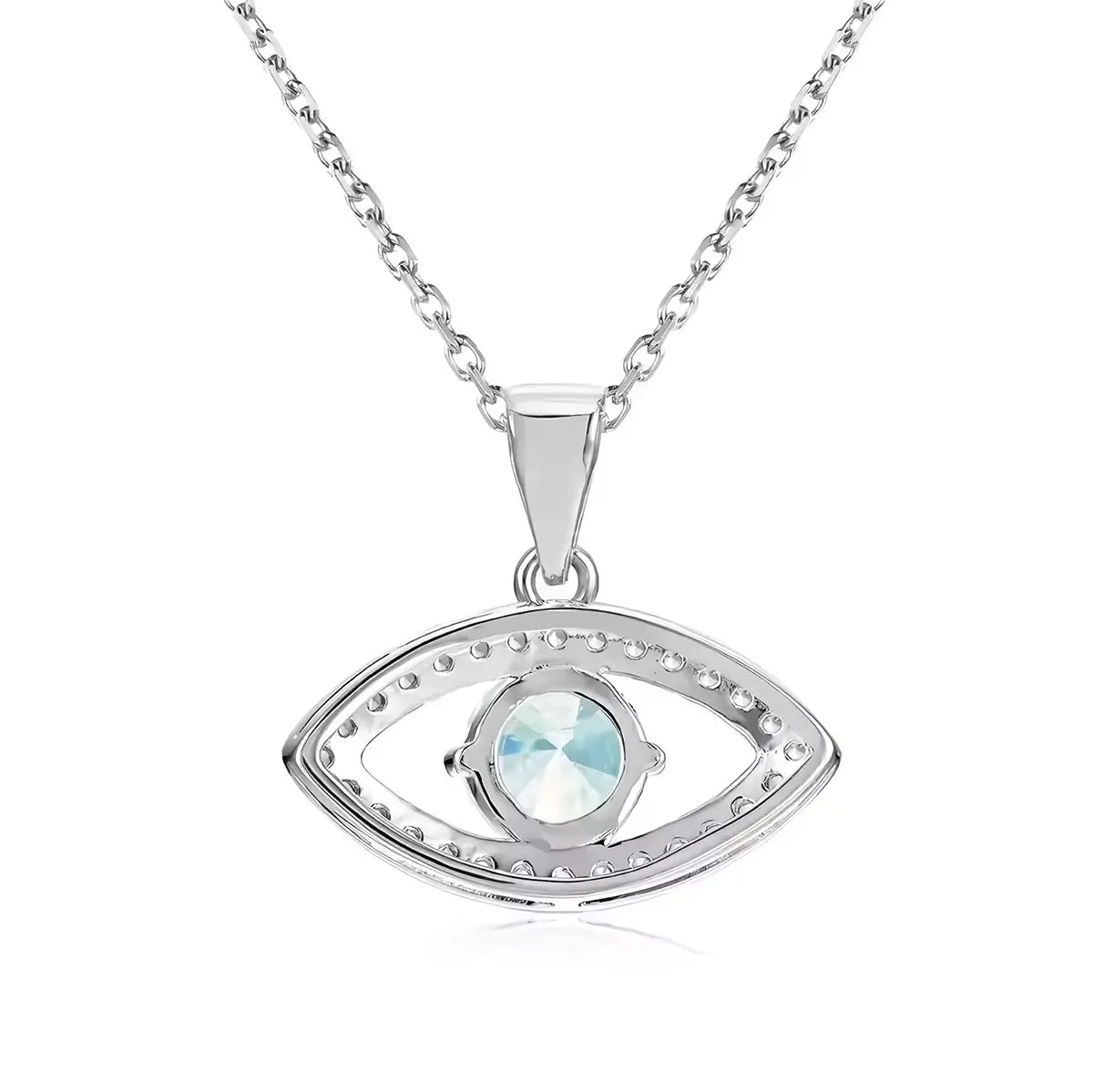 Сребърно колие със Син Топаз Амулет за защита