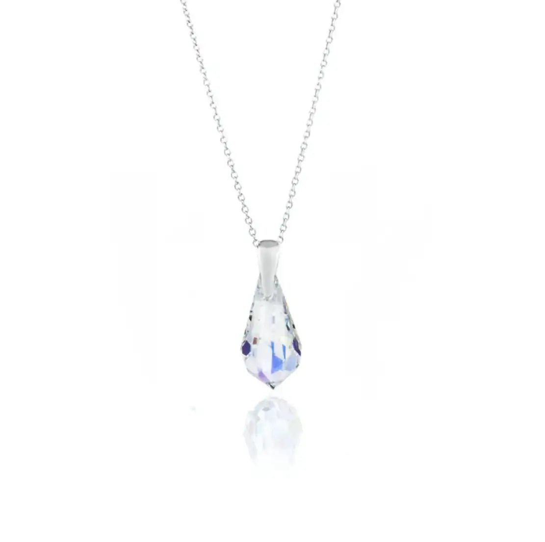 Колие Капчица с кристал Сваровски в нежен сияен цвят от сребро