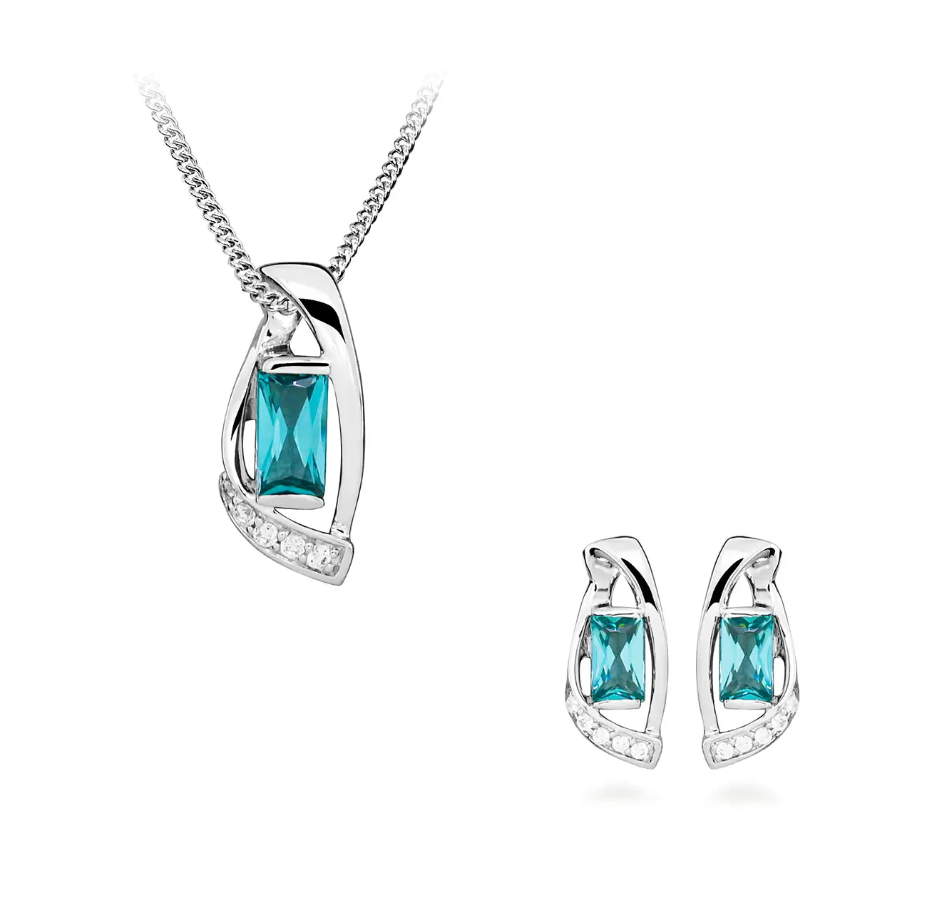 Сребърно колие с Нано Турмалин и циркони Модерен блясък