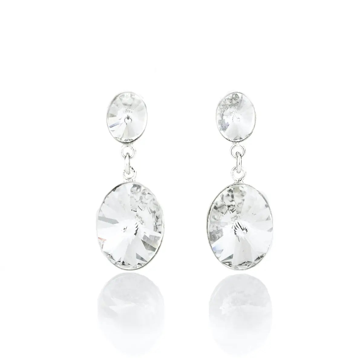 Висящи кристални обеци Oval Shine Сребро 925
