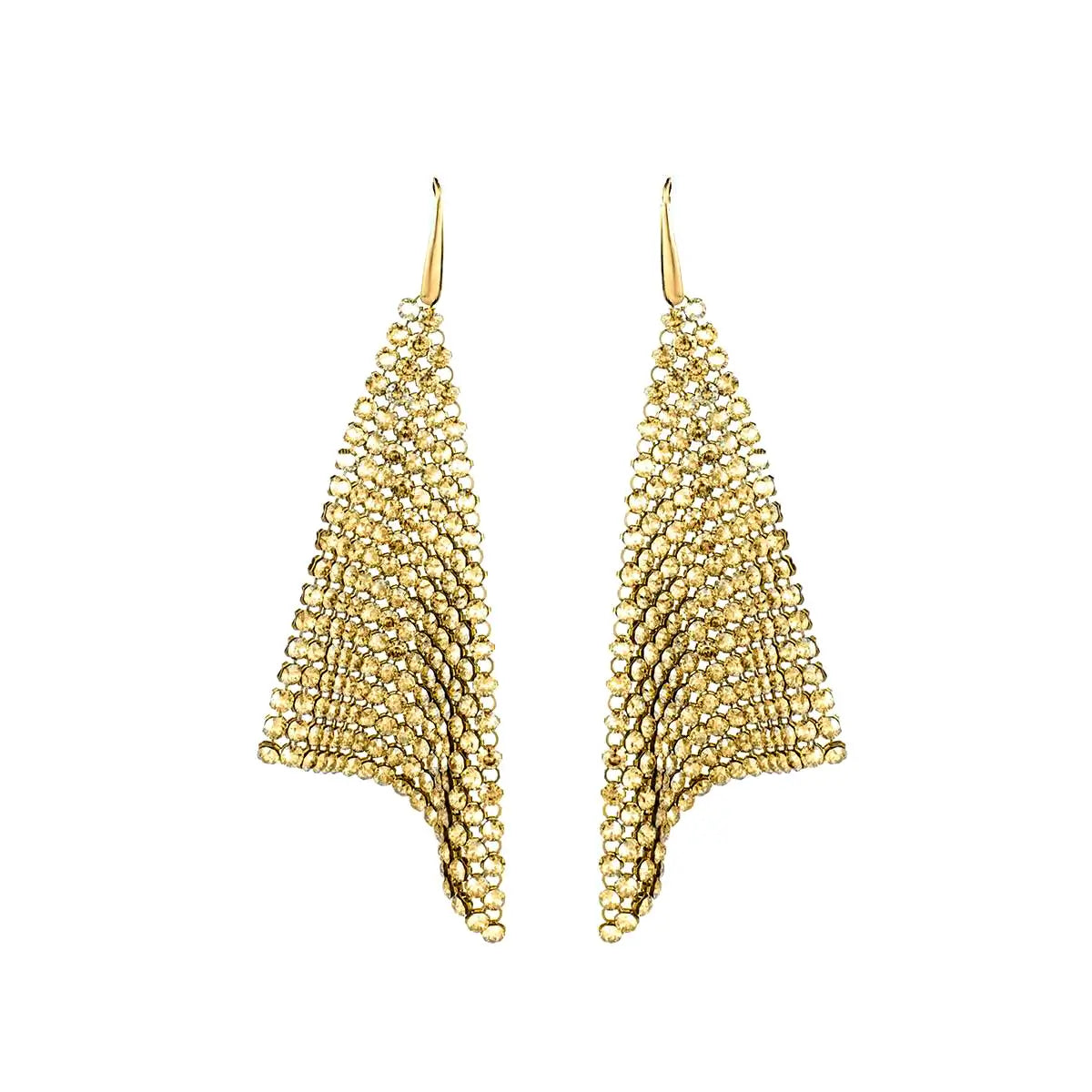 Висящи обеци Crystal mesh с бляскави кристали 2 размера