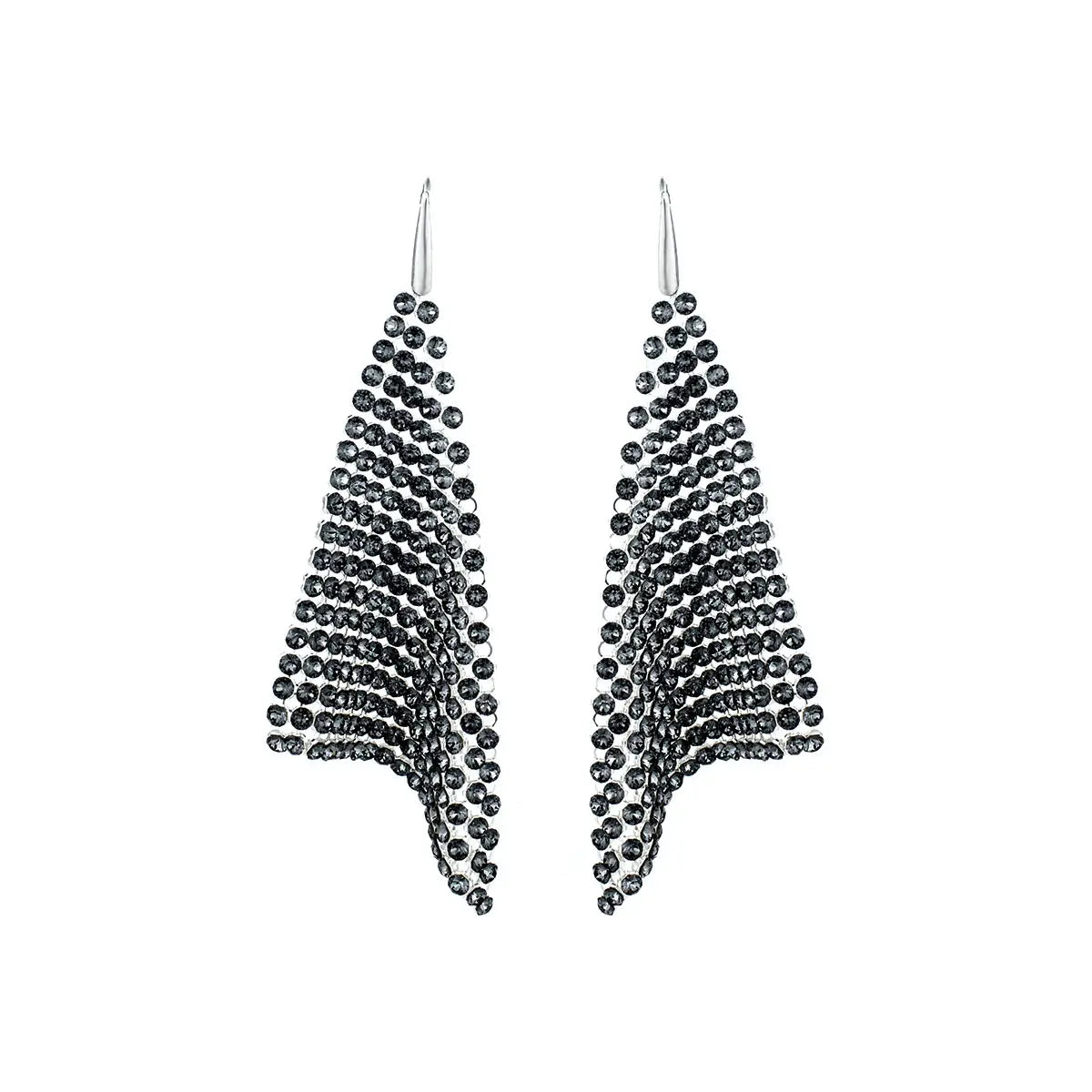 Висящи обеци Crystal mesh с бляскави кристали 2 размера