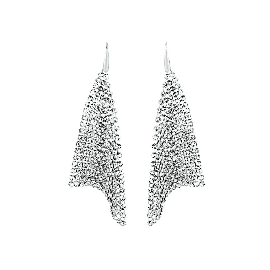 Бляскави официални обеци Crystal mesh