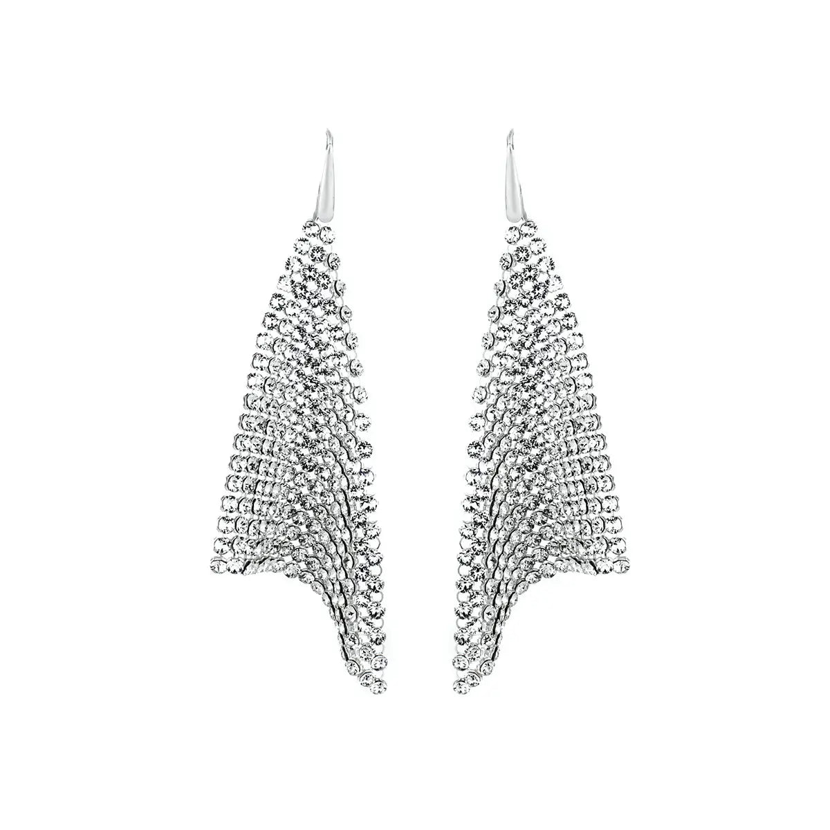 Бляскави официални обеци Crystal mesh