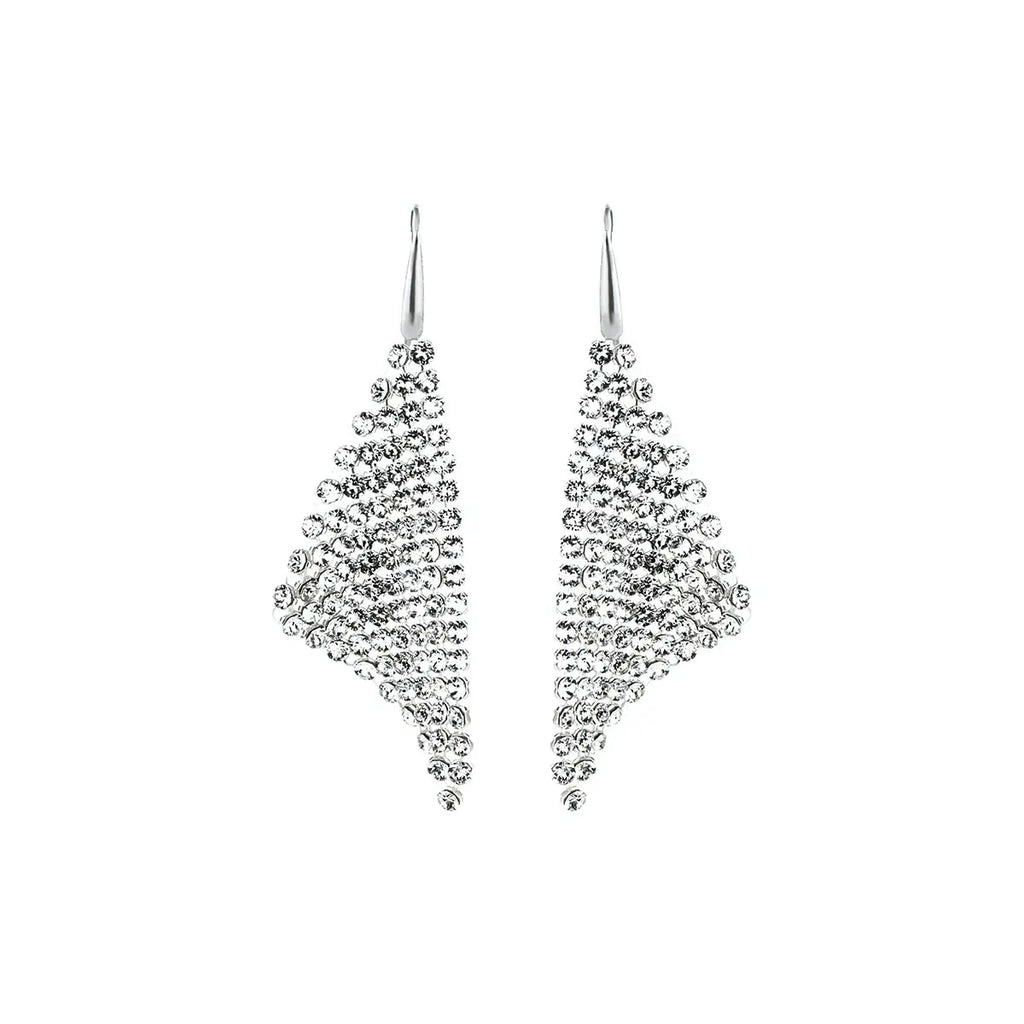 Висящи обеци Crystal mesh с бляскави кристали 2 размера