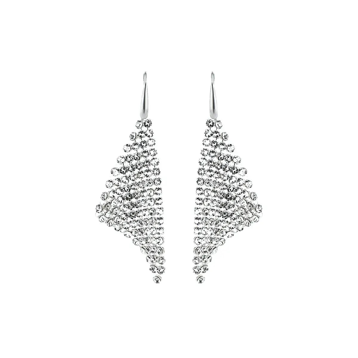 Висящи обеци Crystal mesh с бляскави кристали 2 размера