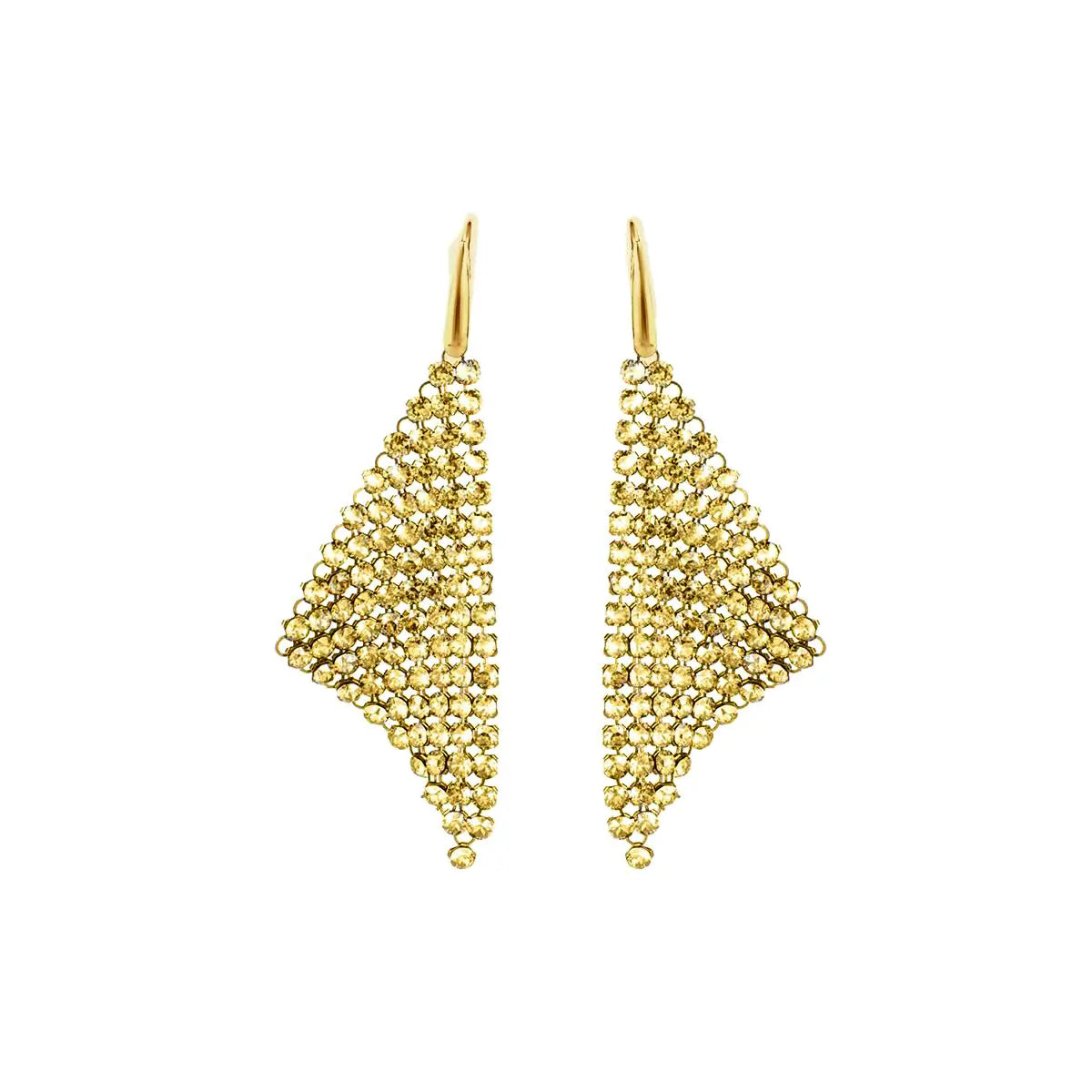 Висящи обеци Crystal mesh с бляскави кристали 2 размера