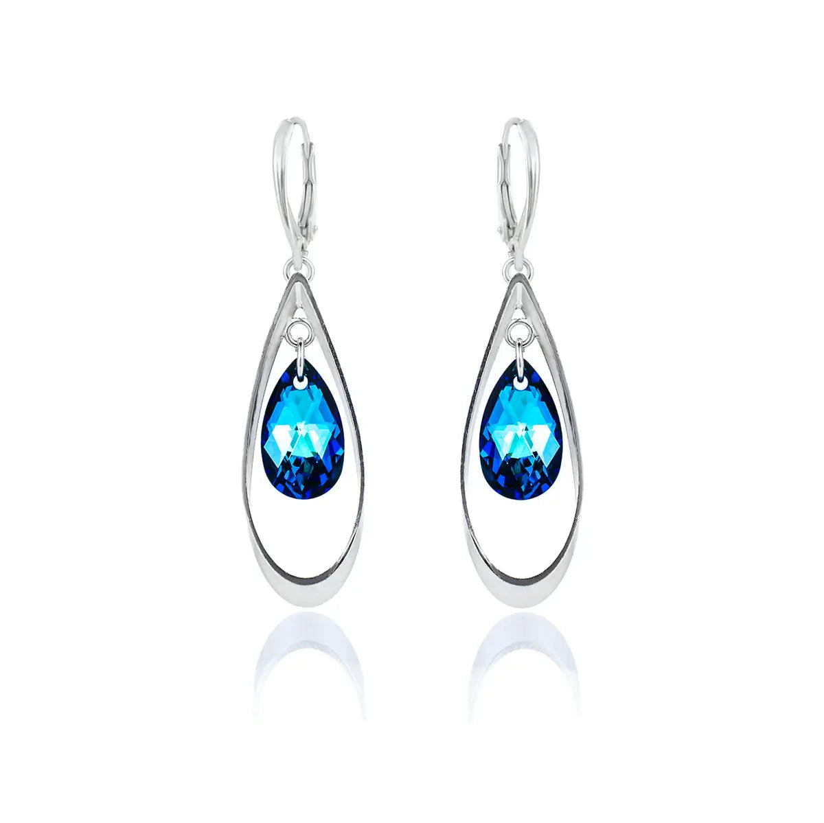 Висящи обеци Drop Harmony Сребро 925 с австрийски кристали