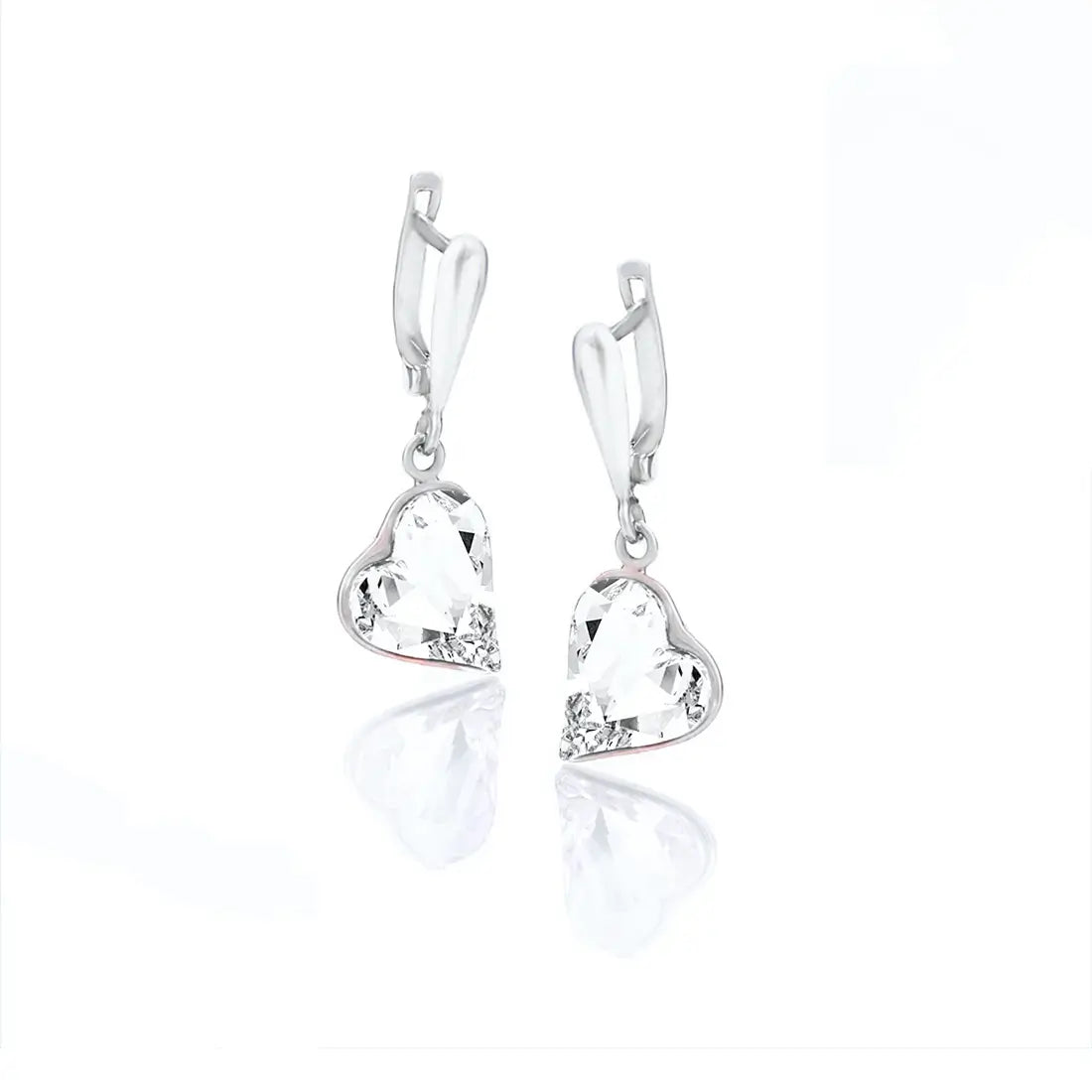 Wild Heart  Висящи сребърни обеци с розови кристали